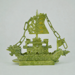 Natural jade dragon boat